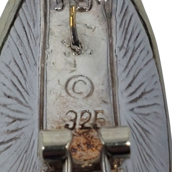 Jem Sterling Silver Gold Plated Accent Wide Floral Earrings #20797 - Picture 10 of 11